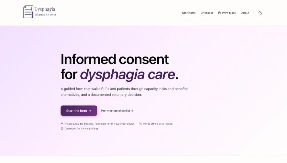 Dysphagia Consent: Consent forms SLPs hand to patients